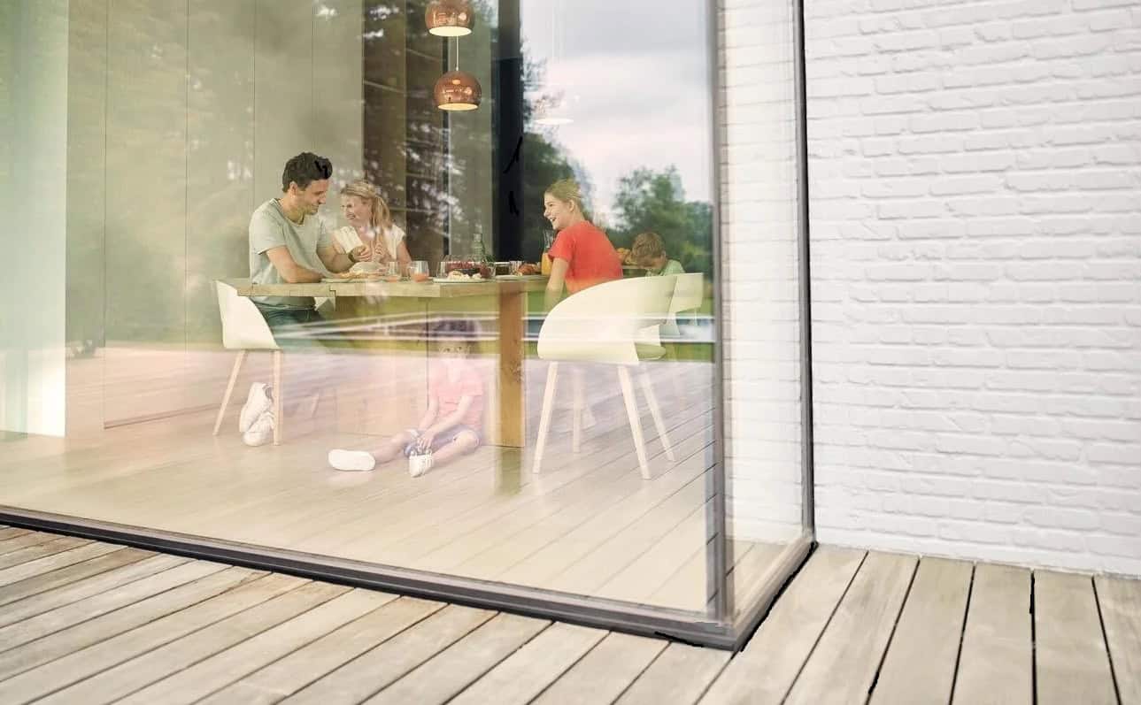 aluminium schuifpui isolatie veiligheid triple glas dubbel glas gezin ecologisch ecologie energiebesparend besparing duurzaam